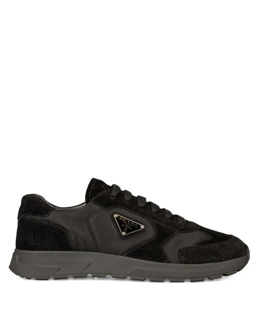 Prada Black Prax Suede Sneakers for men