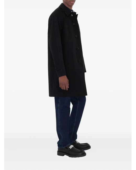 Burberry Black Mid-Length Camden Heritage Car Coat for men