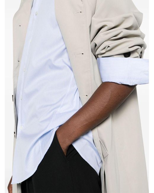 Lanvin Gestreiftes Hemd aus Popeline in White für Herren