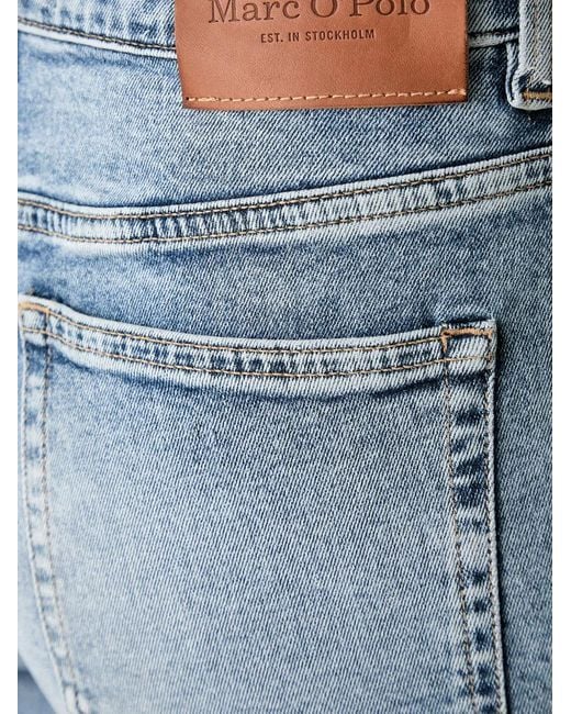 Marc O' Polo Blue Patch-Pocket Wide-Leg Jeans