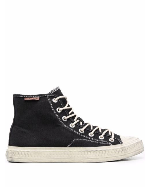 Acne Studios Cotton Ballow Tumbled High-top Sneakers in Black for Men ...