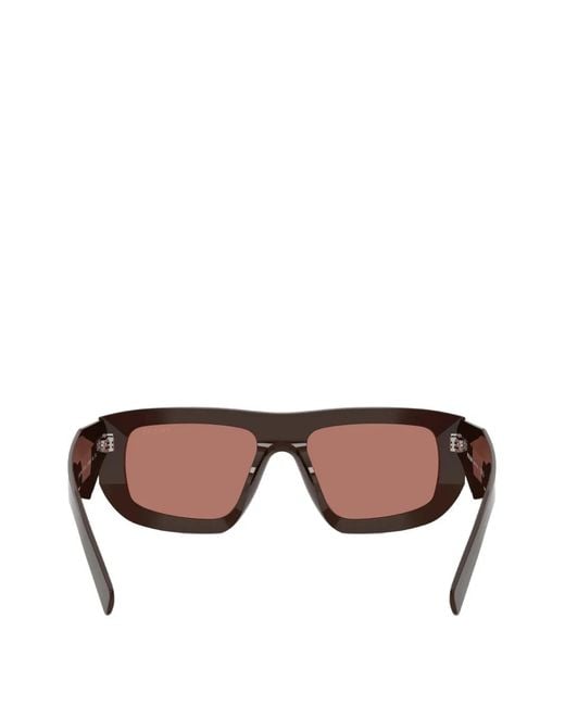 Prada Pink Logo-Engraved Rectangle-Frame Sunglasses