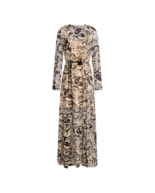 Zimmermann White Abstract-Print Georgette Maxi Dress