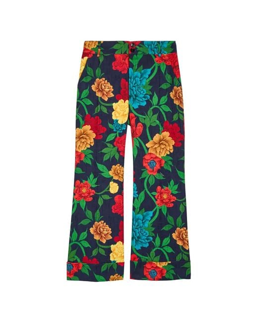 LaDoubleJ White Hendrix Floral Trousers
