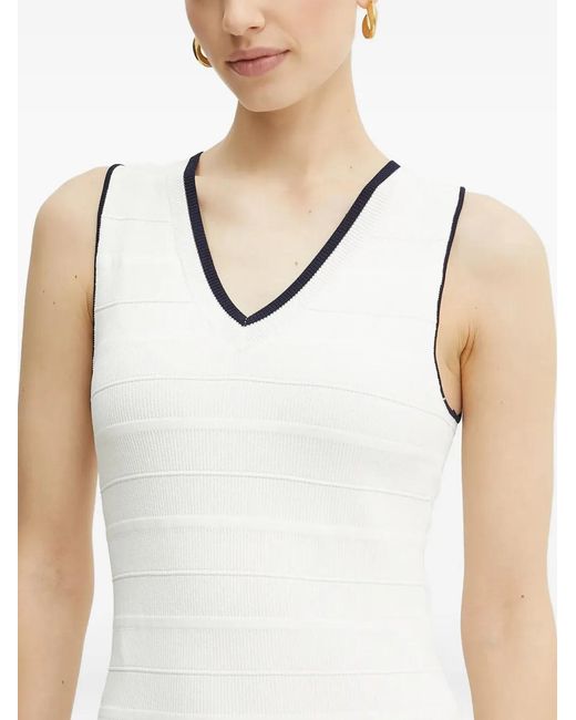 Guess White V-Neck Mini Dress