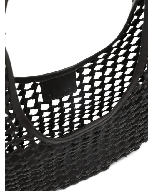 Staud Black Moon Woven Tote Bag