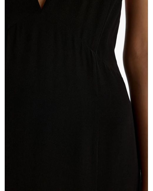 12 STOREEZ Black V-Neck Flared Dress