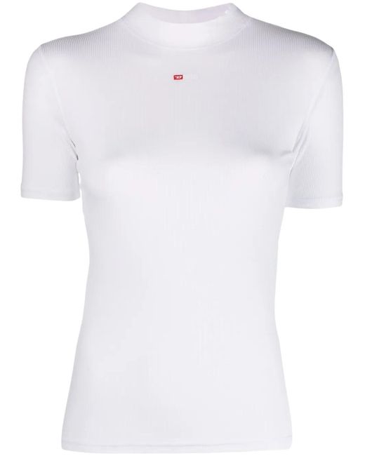 DIESEL White T-Mokky Mock-Neck T-Shirt