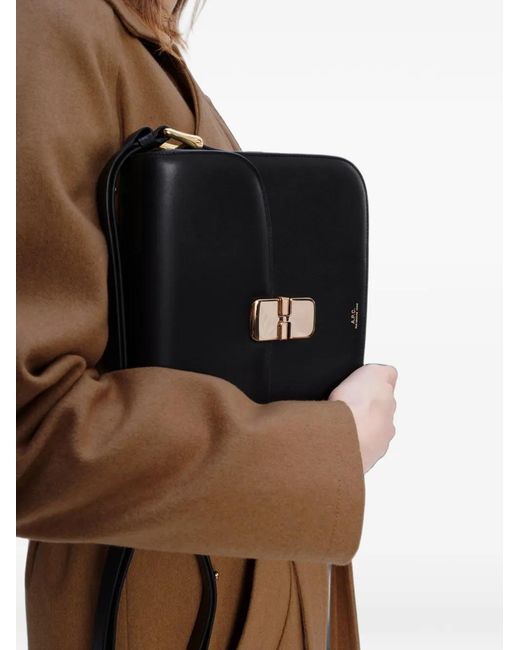 A.P.C. Black Grace Logo-Embossed Shoulder Bag