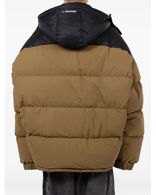 Maison Mihara Yasuhiro Brown Two-tone Hooded Down Jacket for men