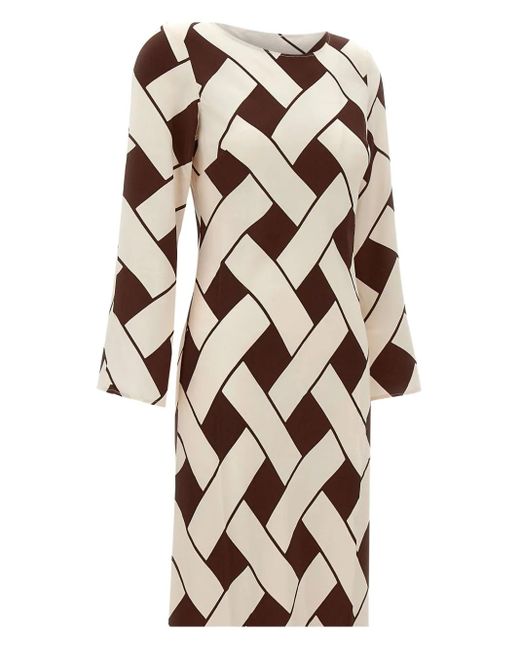 Rixo White Alondra Midikleid Mit Flechtmuster