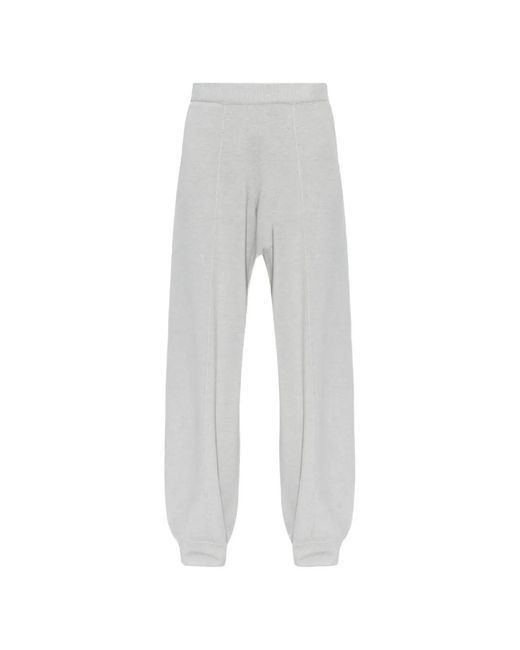 Fabiana Filippi Gray Ribbed-Waistband Trousers