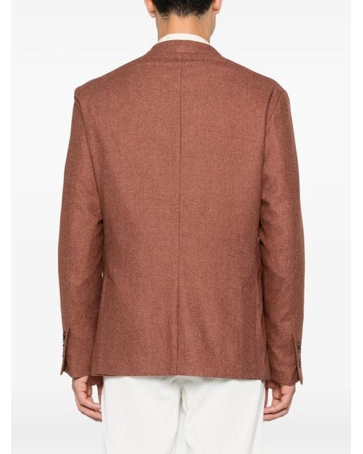 Eleventy Brown Single-Breasted Notched-Lapels Jacket for men