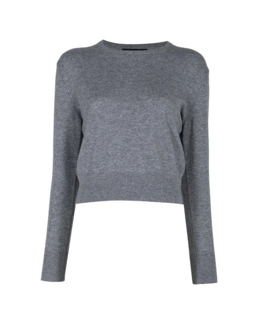 Nili Lotan Blue Tamra Ribbed-Trims Sweater