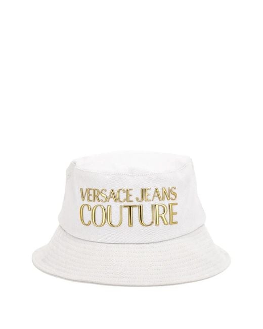 Versace Jeans Couture White Logo Bucket Hat