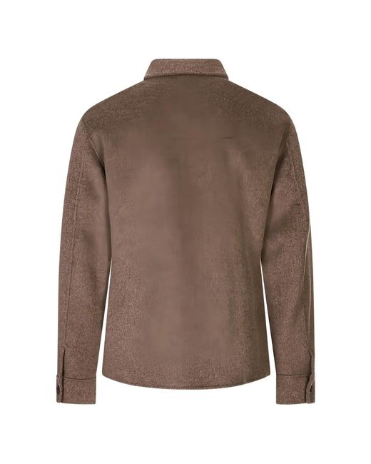 Montecore Brown Flap-Pockets Zip-Up Jacket for men