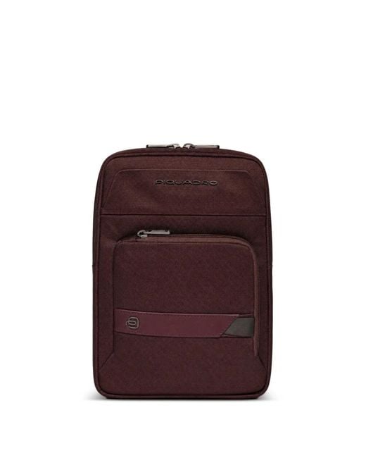 Piquadro Purple Logo-Plaque Backpack for men
