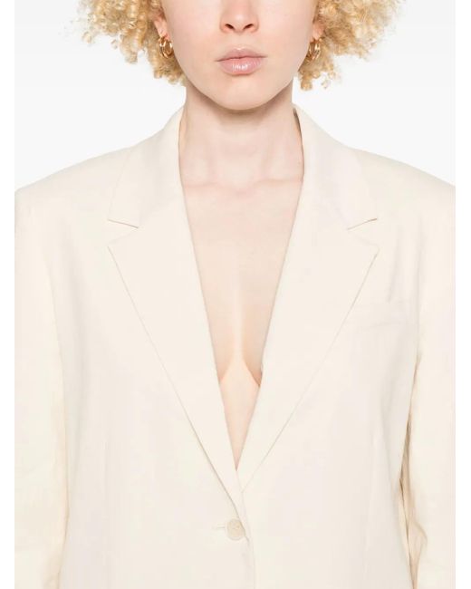 Blazer Con Solapa De Muesca Theory de color Natural