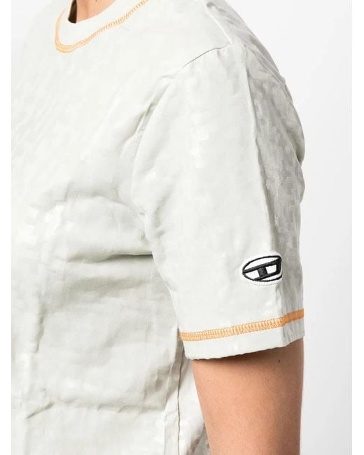 DIESEL White Contrast-Trim T-Shirt