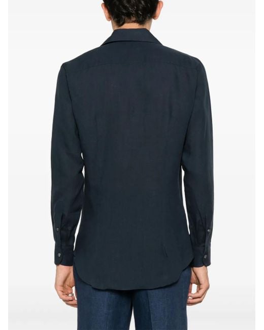メンズ Brioni リネンシャツ Blue