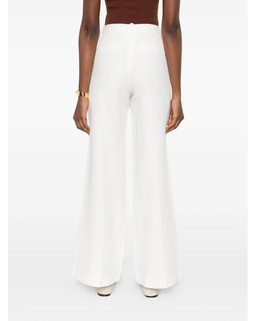 Maje White Pinstripe Trousers