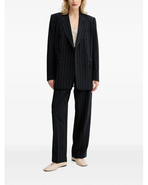 Rag & Bone Black Pinstripe Double-Breasted Blazer