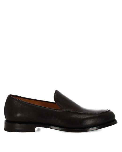 Ortigni Black Leather Loafers for men