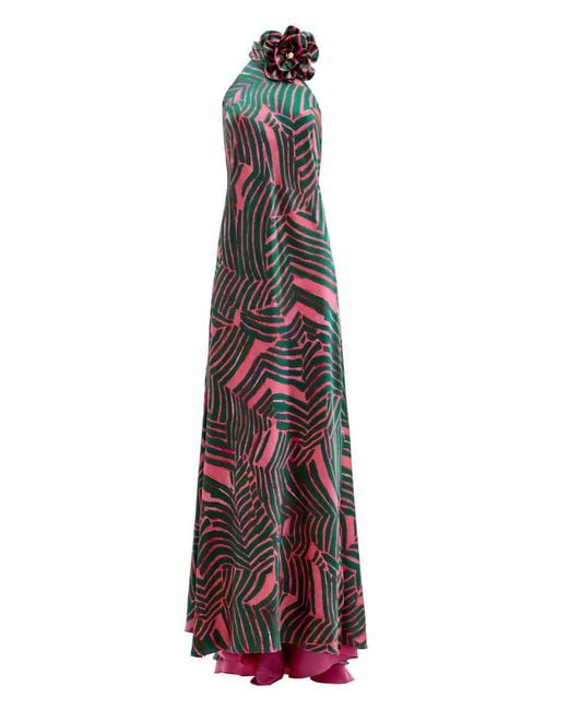 Silvia Tcherassi Purple Tila Floral-Appliqué Maxi Dress