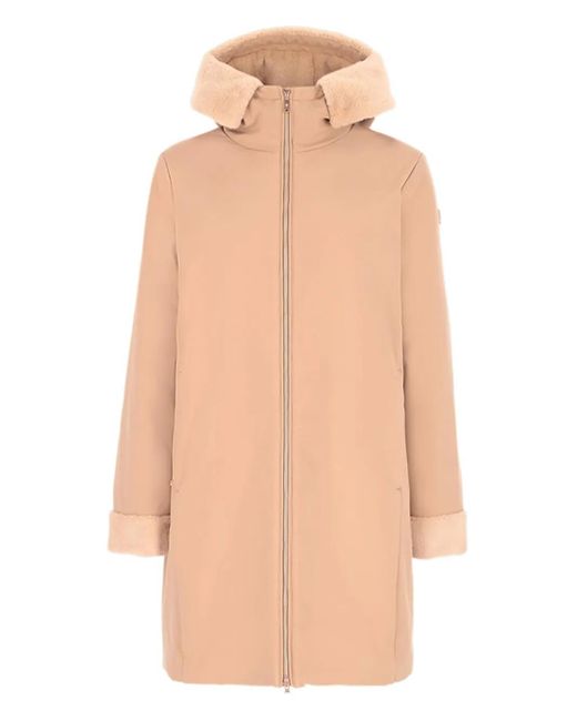 Conte Of Florence Natural Hooded Fleece-Trimmed Jacket