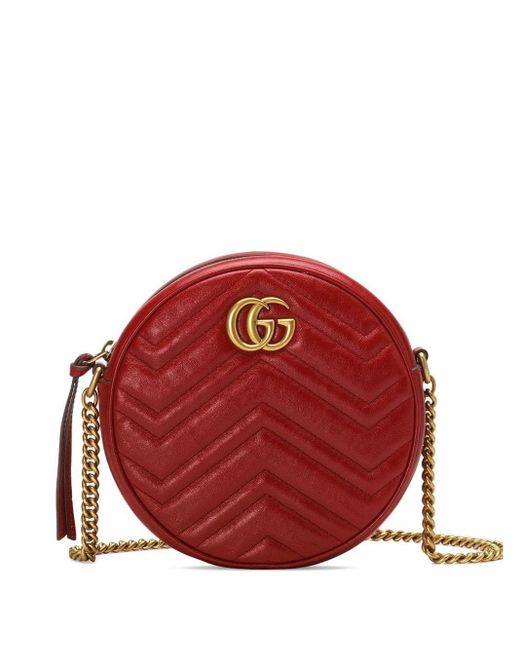 Gucci GG Marmont Mini Round Shoulder Bag Leather in - Save 84% - Lyst
