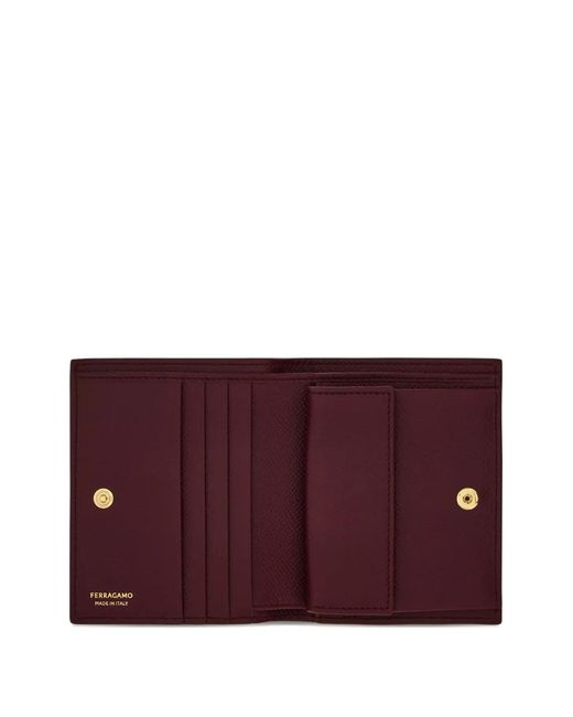 Ferragamo Purple Gancini Buckle Compact Wallet