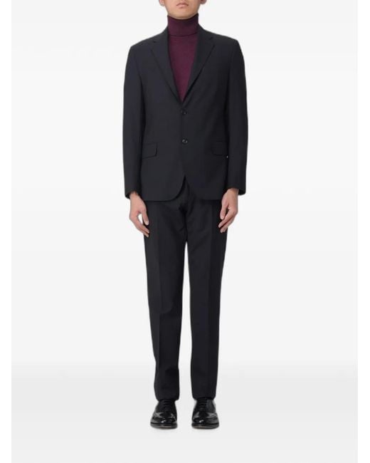 Colamarino Blue Notch-Lapel Single-Breasted Suit for men