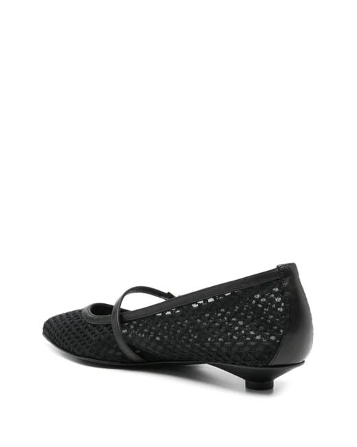 Sergio Levantesi Black Flora Ballet Flats