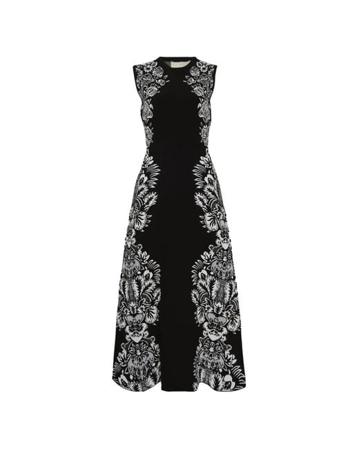 Ulla Johnson Black Liana Jacquard Sleeveless Midi Dress