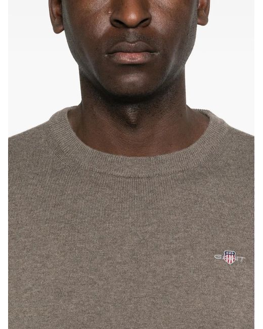 Gant Gray Crew-Neck Sweater for men