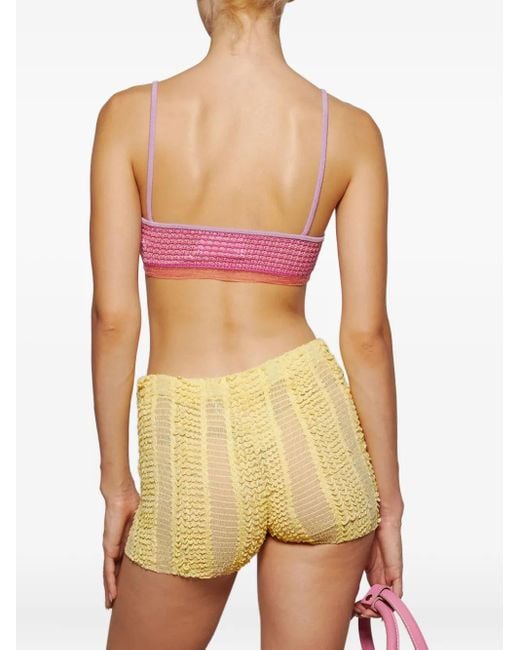 Roberta Einer Pink Rib-Knit Top