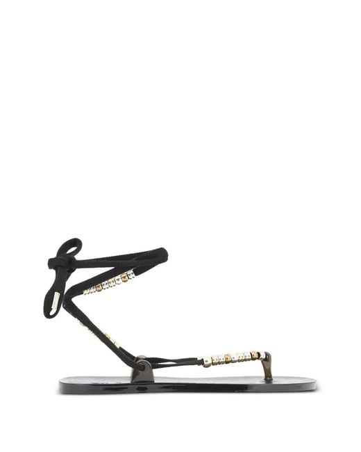 Ancient Greek Sandals White Esther Beads Sandals