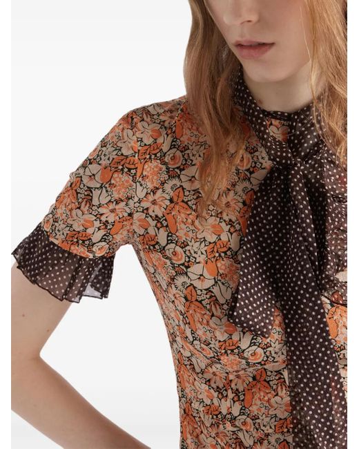 Prada Natural Floral Print Dress