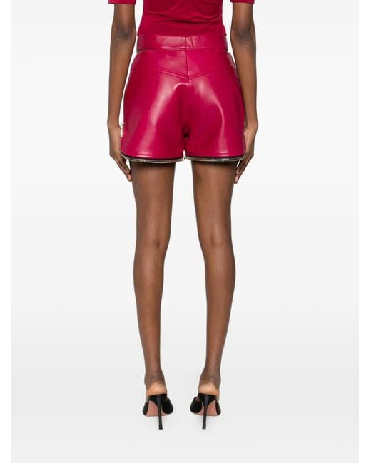 MITILIANE COUTURE Pink Side-Zip Leather Shorts