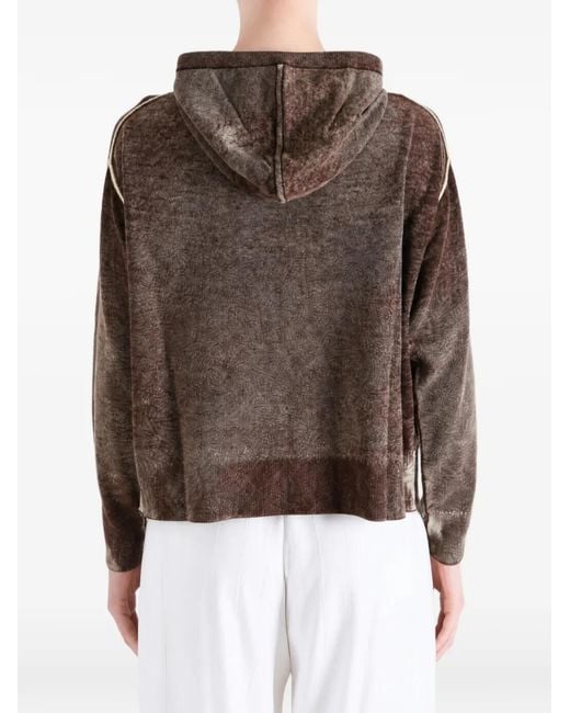 DIESEL Brown Reverse-Print Hooded Cardigan