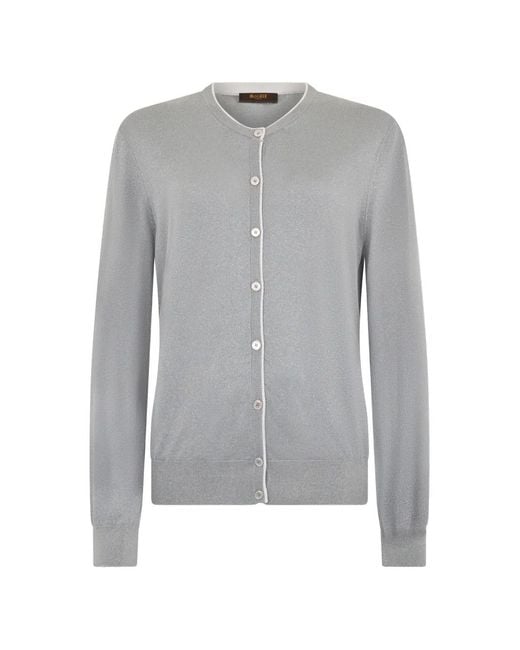 Moorer Gray Piped Cardigan