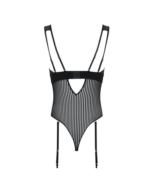 Maison Close Black V-Neck Bodysuit