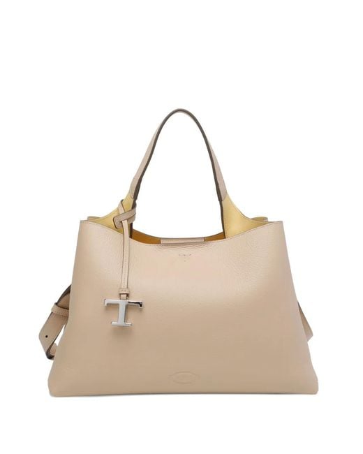 Tod's Natural Medium Leather Tote Bag