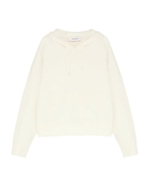 Yves Salomon White Hooded Pocket Sweater