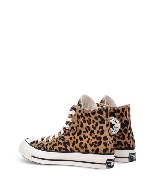 Converse Brown Chuck 70 Leopard Pony-Hair High-Top Shoes