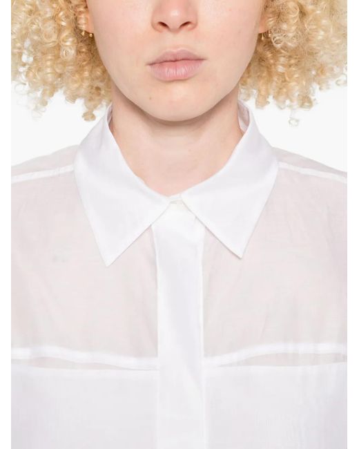 Peserico White Layered Cotton Shirt