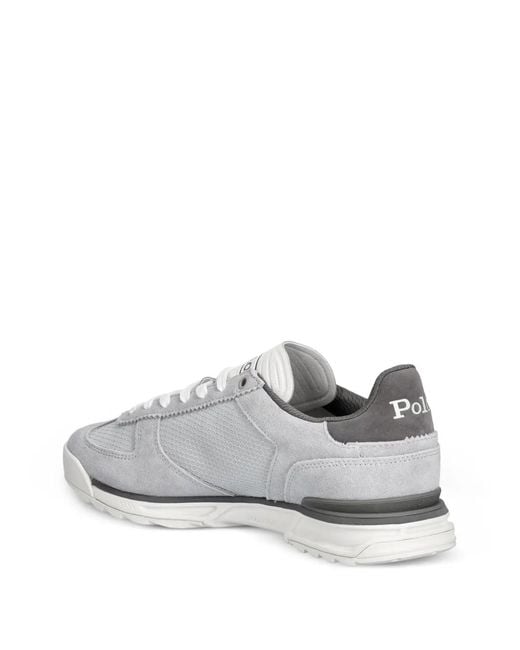 Polo Ralph Lauren White Varick Logo-Embroidered Panelled Sneakers for men