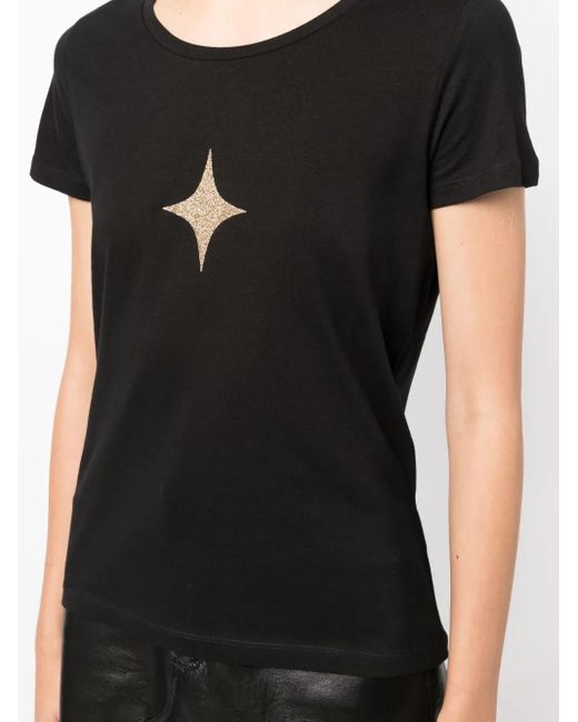 Madison Maison Black Star-Print Cotton-Jerseyt-Shirt