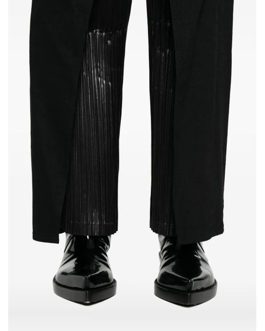 Junya Watanabe Black Pleated Panel Pants
