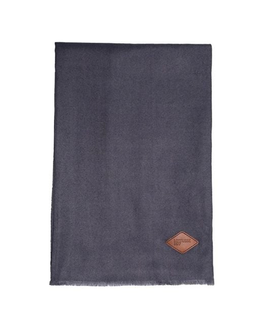 Lottusse Blue Écharpe Frangée À Patch Logo for men